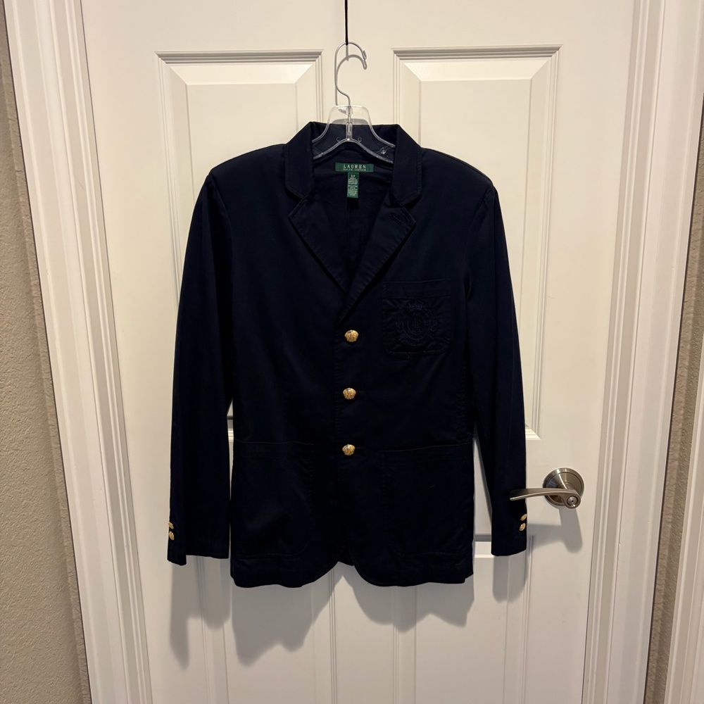 Lauren Ralph Lauren Dark Navy Blazer with Gold-Tone Buttons